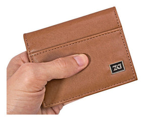 Wallet for Mens and Womens Coffee Leather Small Slim Original Zalupe Luxury - Zalupe