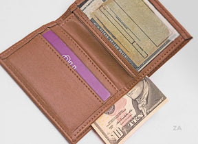 Wallet for Mens and Womens Coffee Leather Small Slim Original Zalupe Luxury - Zalupe