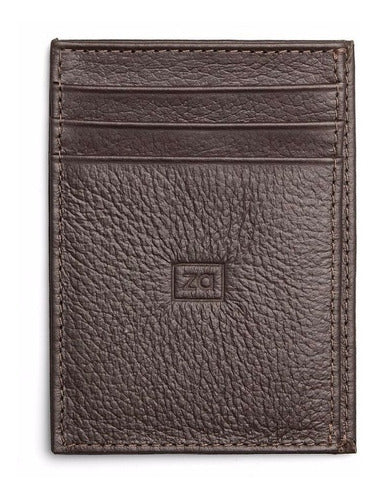 Wallet Small Slim Coffee Zalupe Genuine Leather Document Holder Fashion - Zalupe
