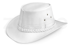 Cowboy Hat Western White Real Leather for Mens and Womens Australian Style - Zalupe