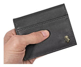 Wallet for Mens and Womens Black Leather Small Slim Original Zalupe Luxury - Zalupe
