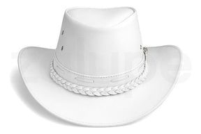 Cowboy Hat Western White Real Leather for Mens and Womens Australian Style - Zalupe
