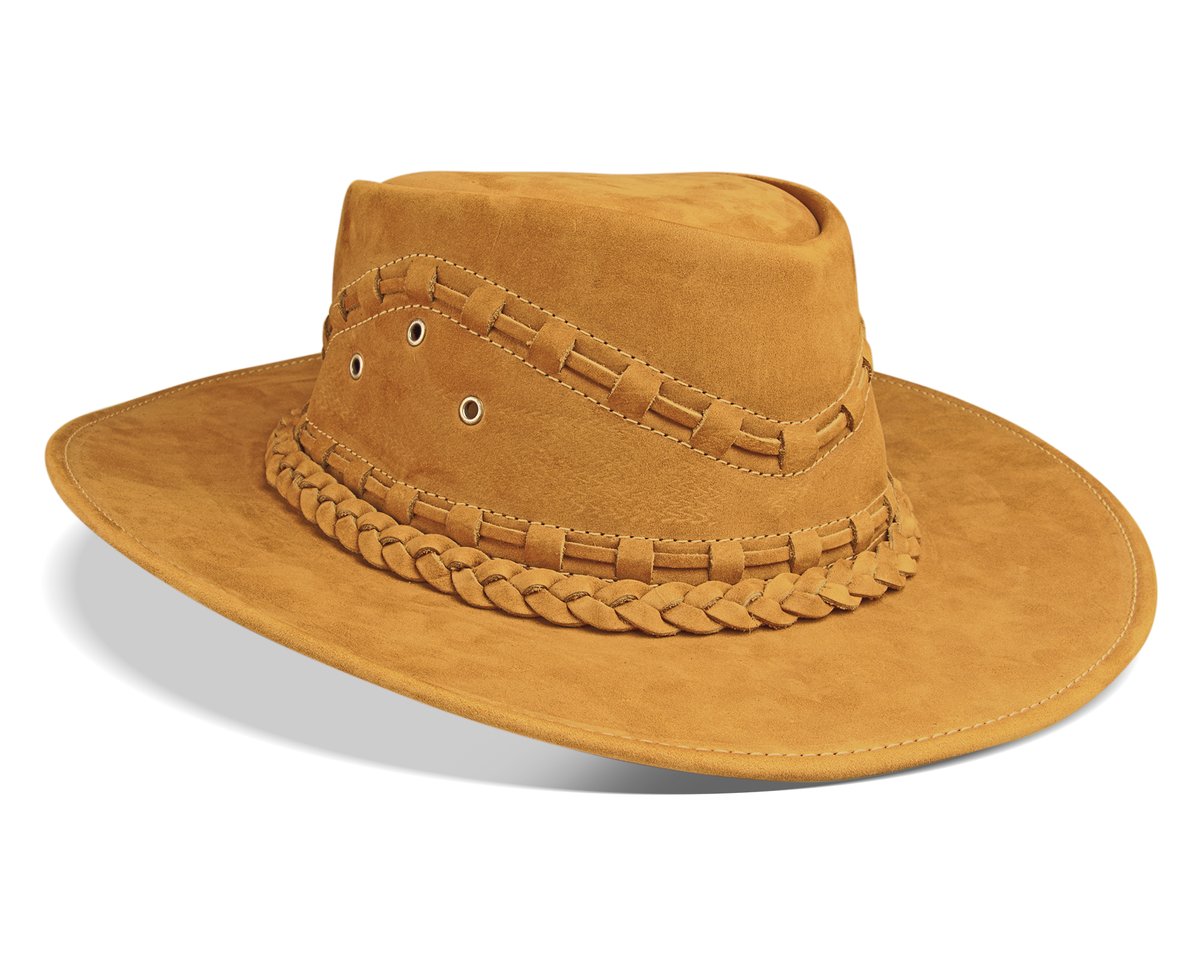 Cowboy Hat Western Ocher Real Leather for Mens and Womens Western Style - Zalupe