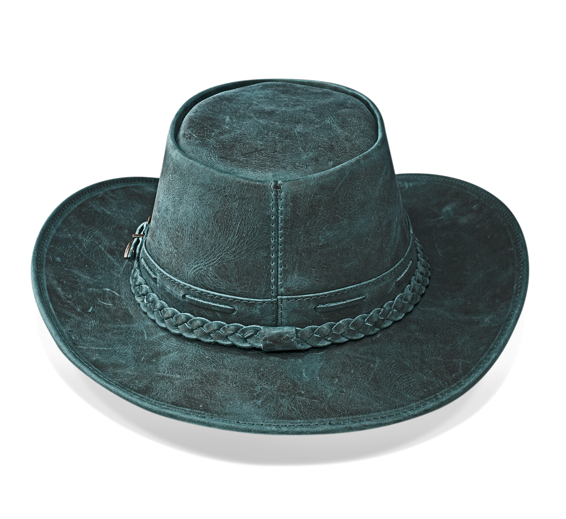 Cowboy Hat Western Blue Real Leather for Mens and Womens Vintage Australian Style - Zalupe