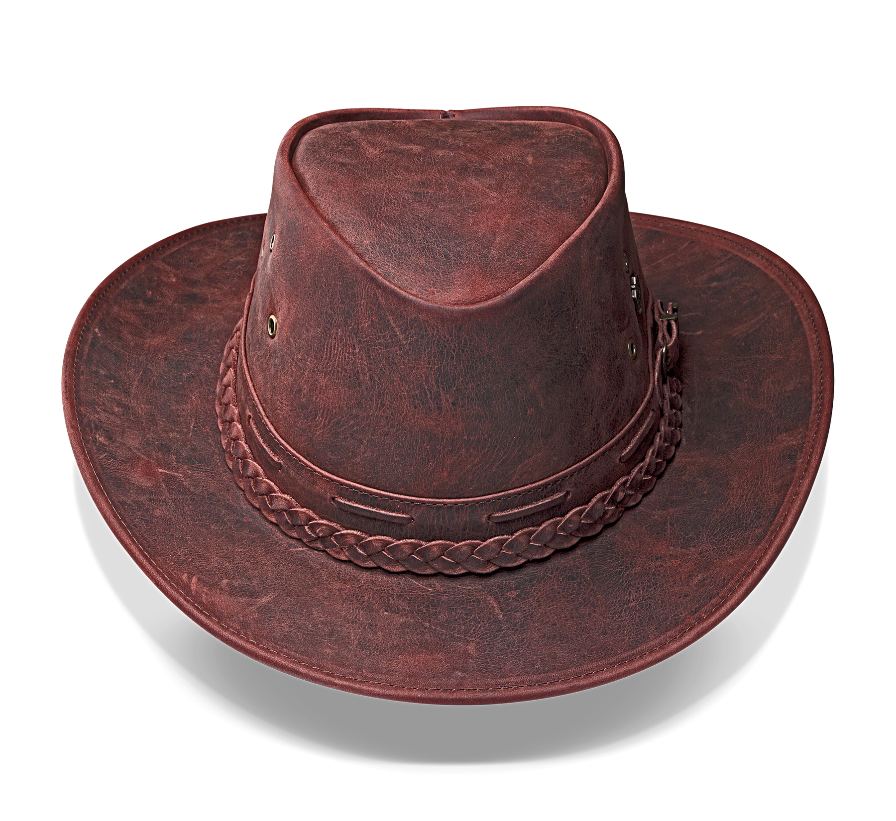 Cowboy Hat Western Vintage Red Leather for Mens and Womens Australian Style - Zalupe