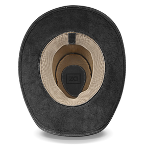 Cowboy Hat Black Genuine Leather Western Australian Style - Zalupe