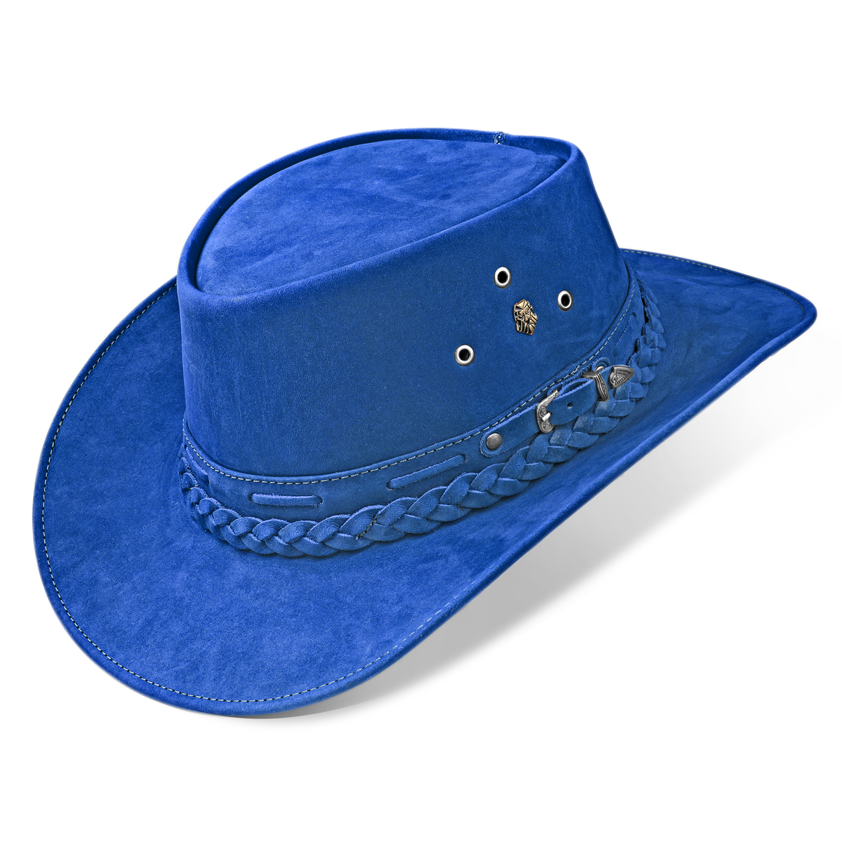 Cowboy Hat Royal Blue Genuine Leather Western Australian Style - Zalupe