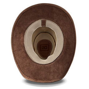 Kids Cowboy Hat Brown Leather Outback Western - Zalupe