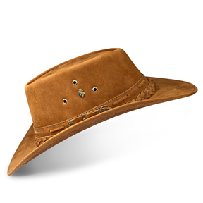 Kids Cowboy Hat Whiskey Leather Outback Western - Zalupe