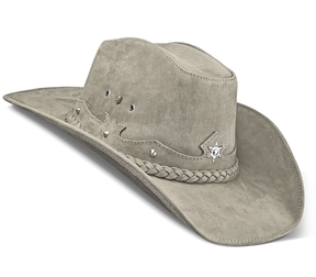 Cowboy Hat Western Gray Real Leather for Mens and Womens Texan American Luxury - Zalupe