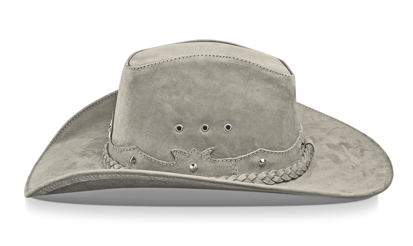 Cowboy Hat Western Gray Real Leather for Mens and Womens Texan American Luxury - Zalupe