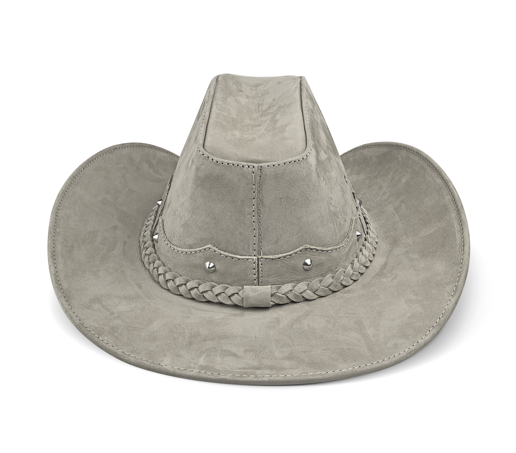 Cowboy Hat Western Gray Real Leather for Mens and Womens Texan American Luxury - Zalupe