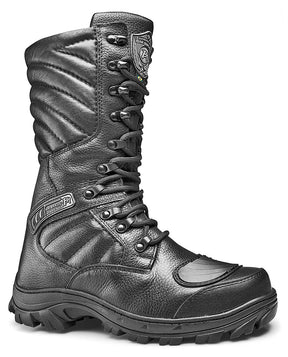 Tactical Boots Military Black Leather Motorcycle Lace Up Rider - Zalupe