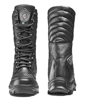 Tactical Boots Military Black Leather Motorcycle Lace Up Rider - Zalupe