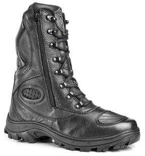 Combat Boots Tactical Black Leather with Zipper - Zalupe