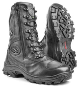 Combat Boots Tactical Black Leather with Zipper - Zalupe