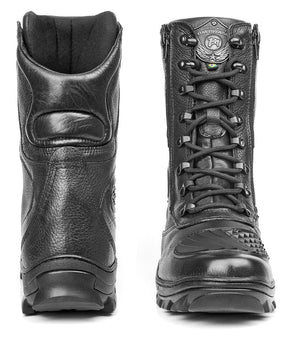 Combat Boots Tactical Black Leather with Zipper - Zalupe