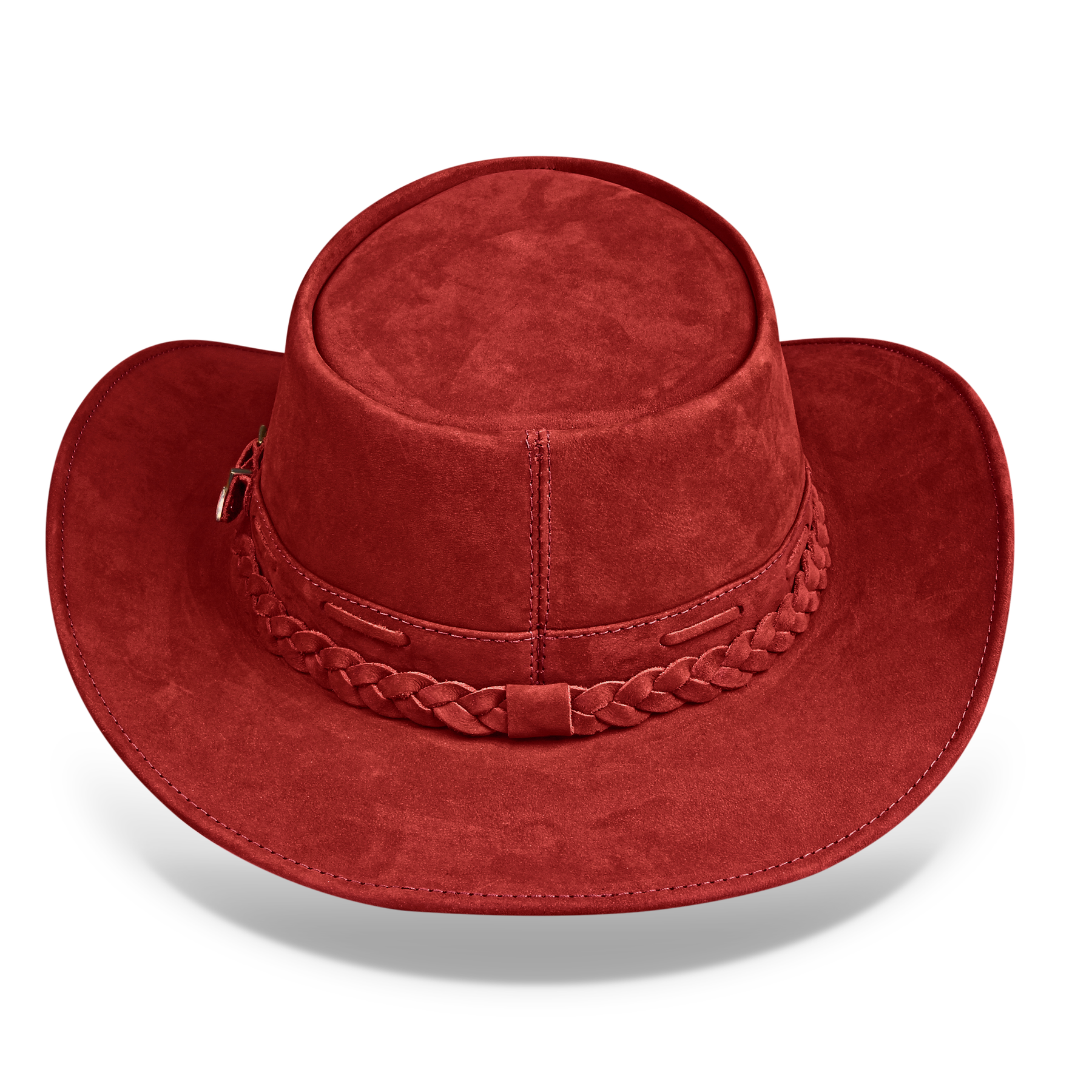 Kids Cowboy Hat Red Leather Outback Western - Zalupe