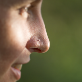 Nose Stud 18K Solid Rose Gold Nostril Piercing Little Ball Thin - Zalupe