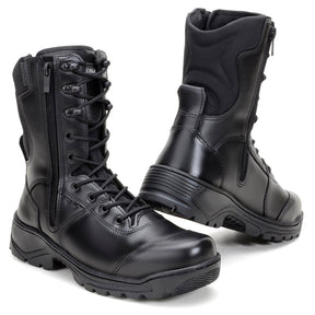 Tactical Boots Sniper Black Leather Lace Zipper - Zalupe