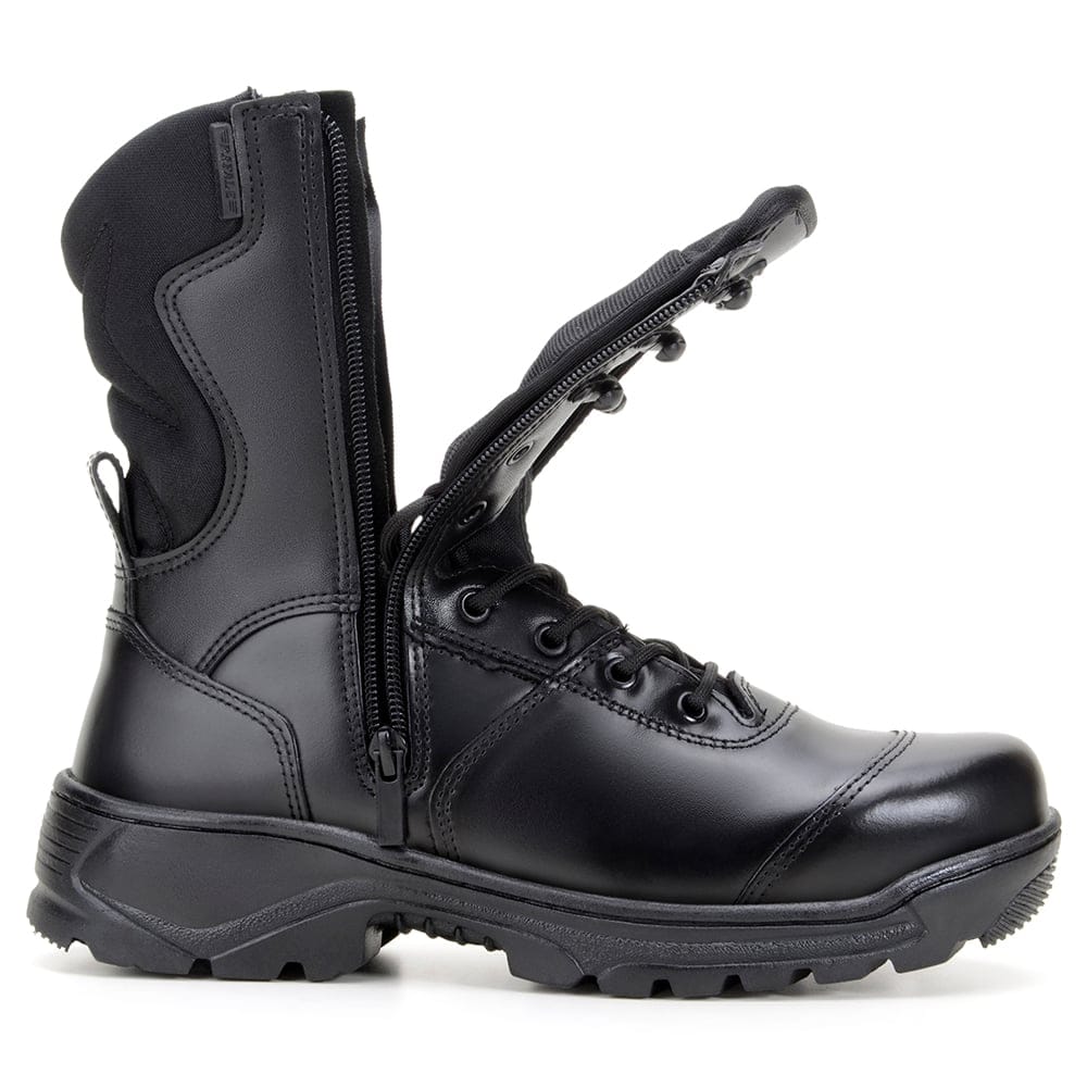 Tactical Boots Sniper Black Leather Lace Zipper - Zalupe