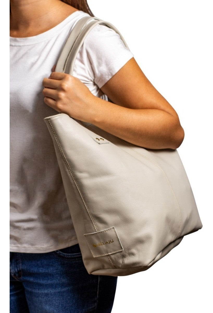 Minimalist Shoulder Leather Tote Bag - Zalupe