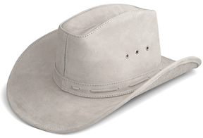 Cowboy Hat Western Gray Real Leather for Mens and Womens American Country Man Style - Zalupe