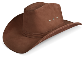 Cowboy Hat Western Cappuccino Real Leather for Mens and Womens American Country Man Style - Zalupe