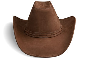 Cowboy Hat Western Cappuccino Real Leather for Mens and Womens American Country Man Style - Zalupe