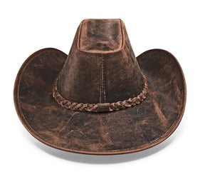 Cowboy Hat Vintage Brown Leather American - Zalupe
