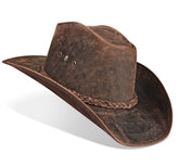 Cowboy Hat Vintage Brown Leather American - Zalupe