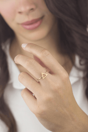 18k Yellow Gold Ring Alliance Jewelry Luxury for Womens Pyramid Edition - Zalupe