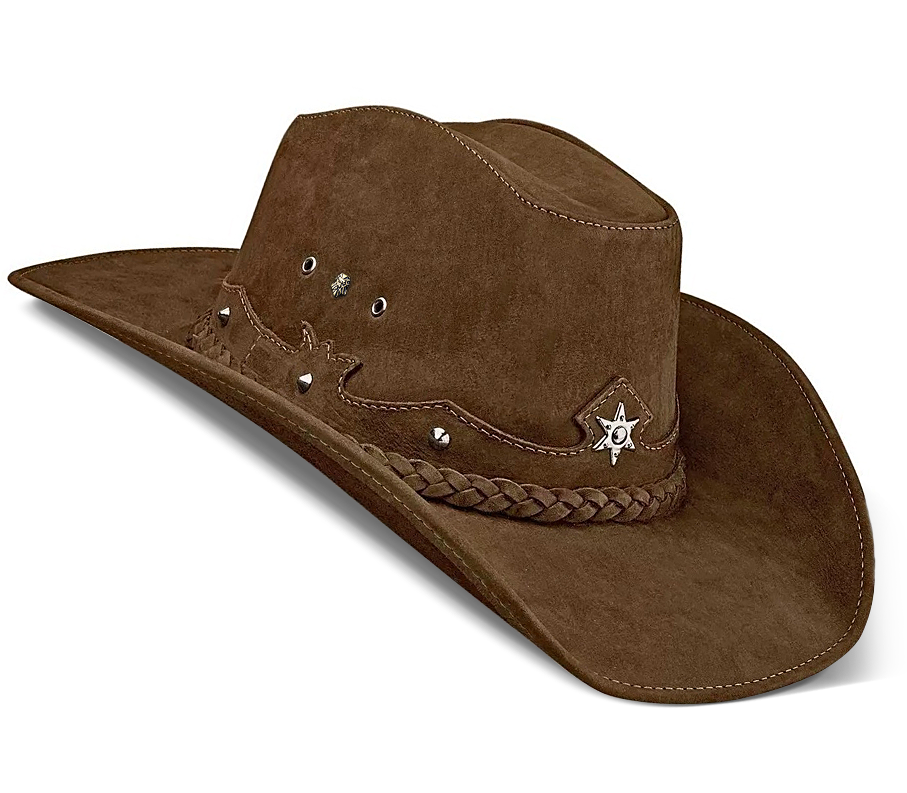 Cowboy Hat Western Cappuccino Real Leather for Mens and Womens Texan American Luxury - Zalupe