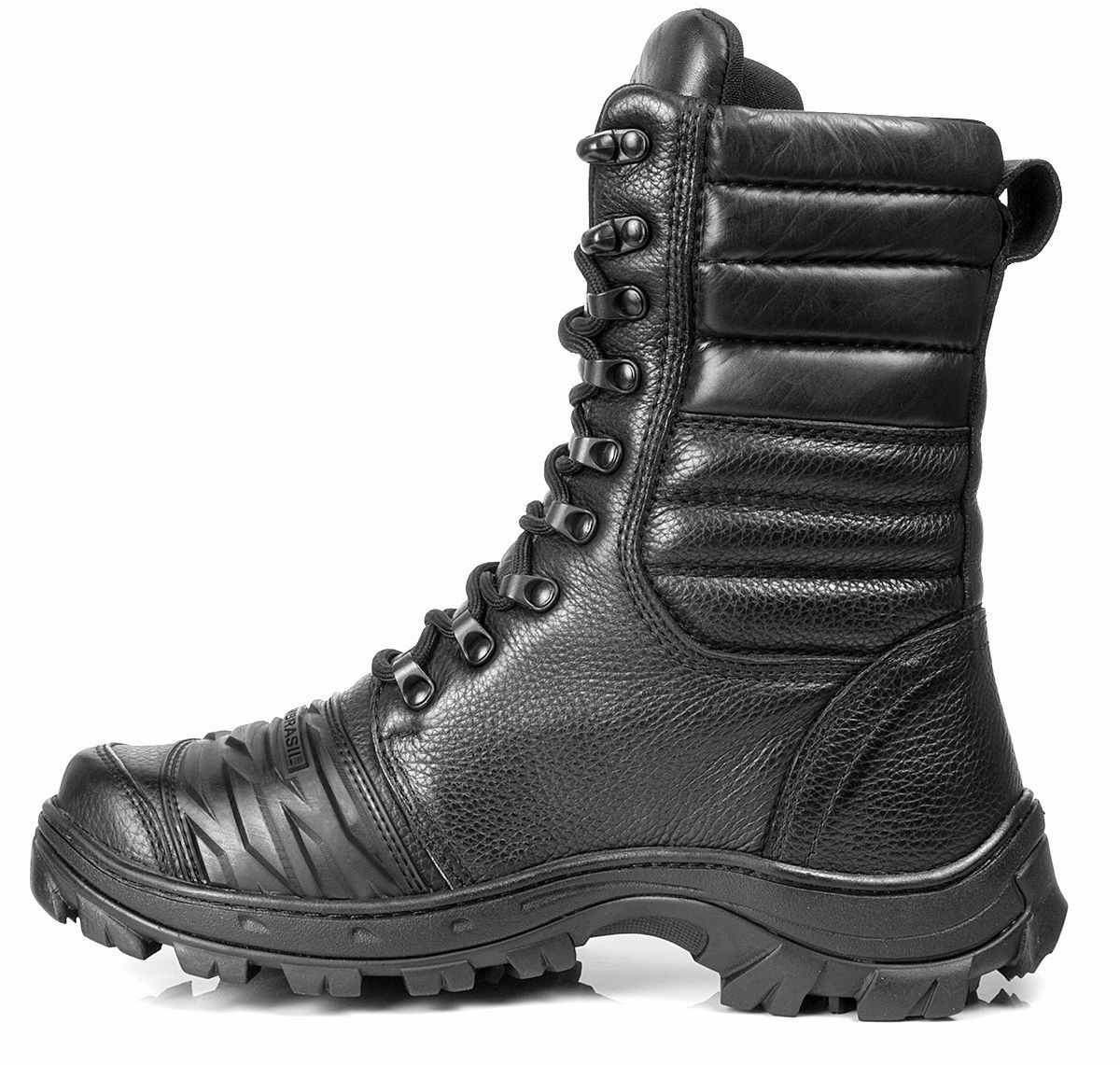 Tactical Boots Black Leather Motorcycle Lace Up Military Combat - Zalupe