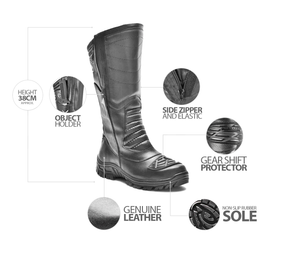 Tactical Black Leather Boots 5194 - Zalupe