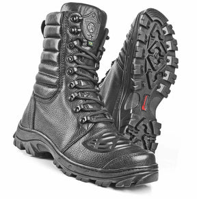 Tactical Boots Black Leather Motorcycle Lace Up Military Combat - Zalupe