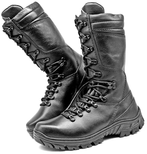 Tactical Boots Black Leather Military Outdoor Combat - Zalupe